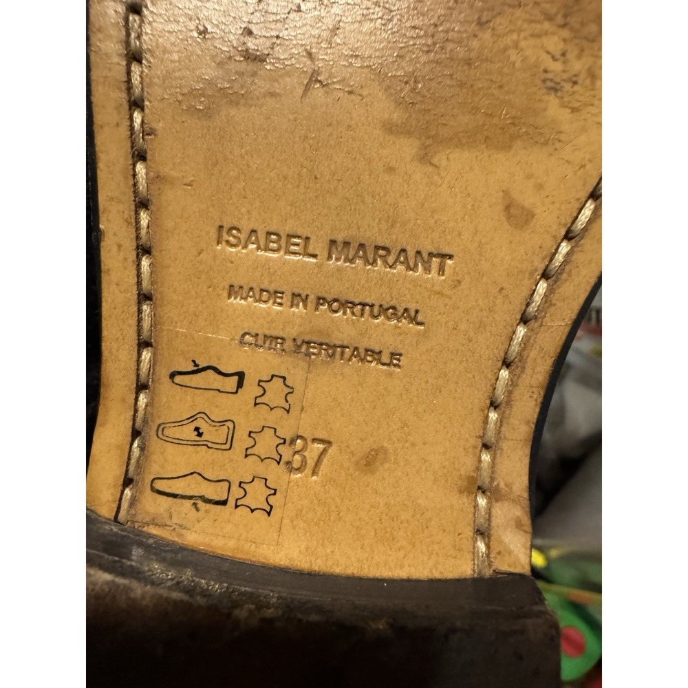 Isabel Marant Crisi Studded Boot Bootie Black Concealed Wedge 37 Us7 - Picture 7 of 7